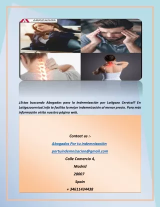 Latigazo Cervical Indemnización Abogados| Latigazocervical.info