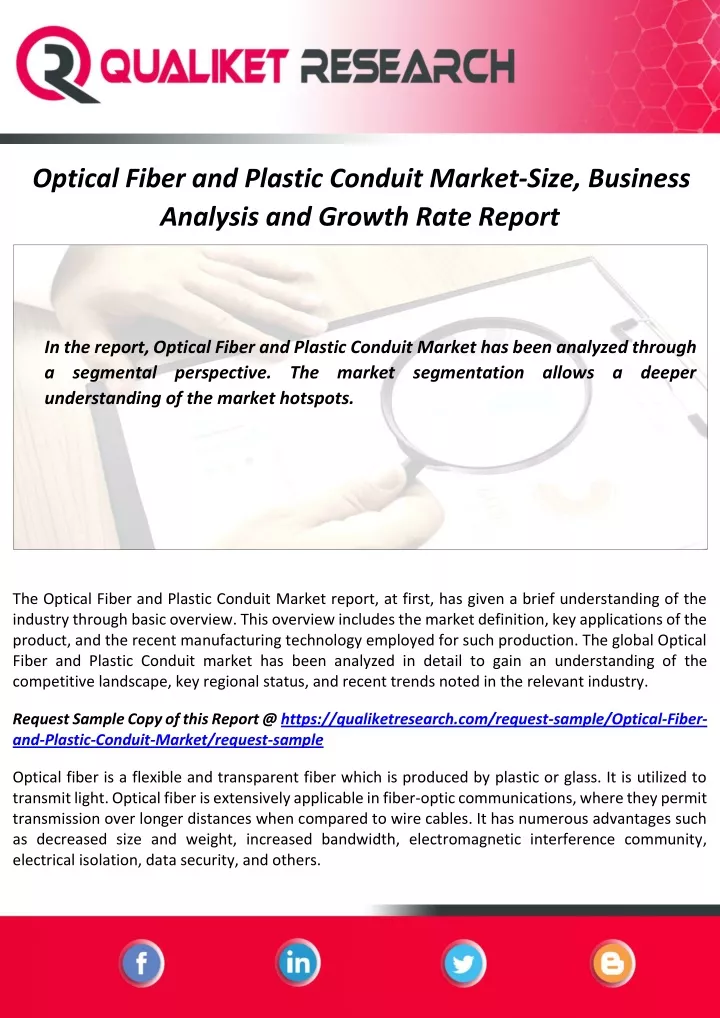 optical fiber and plastic conduit market size