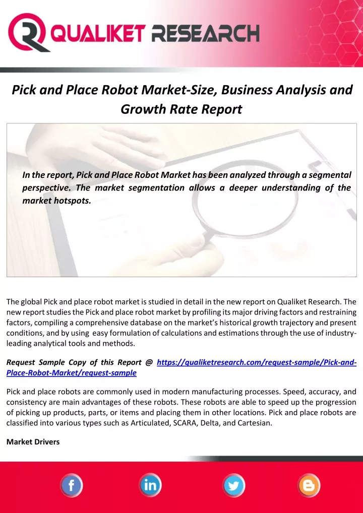 pick and place robot market size business
