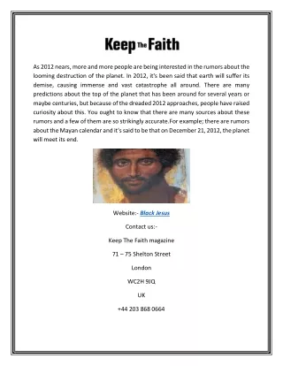 Black jesus | Keepthefaith.co.uk