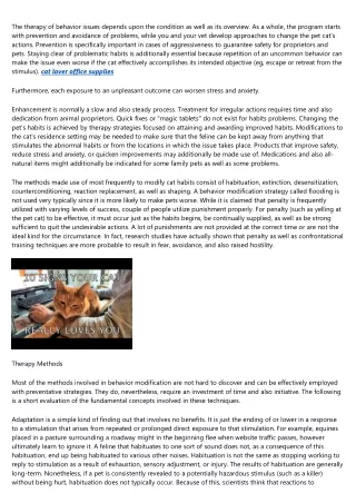 Useful Information Relating To the Treatment of Behavior Issues in Cats