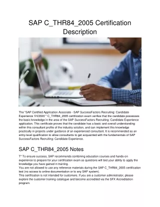 sap c thr84 2005 certification description