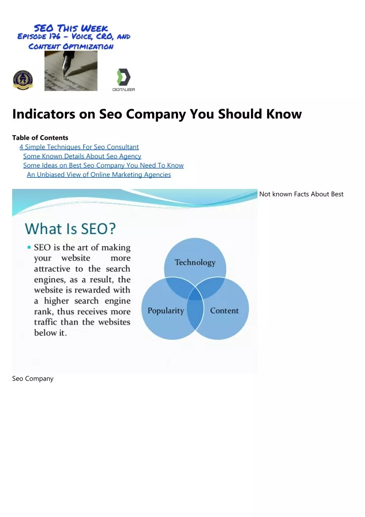 indicators on seo company you should know