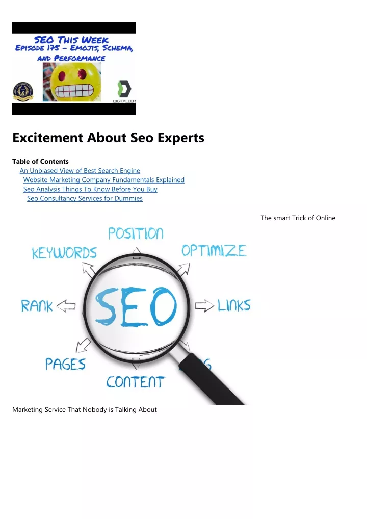 excitement about seo experts