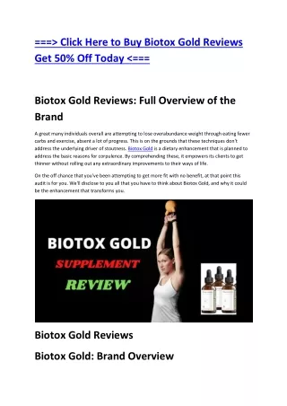Who Should Use Biotox Gold?