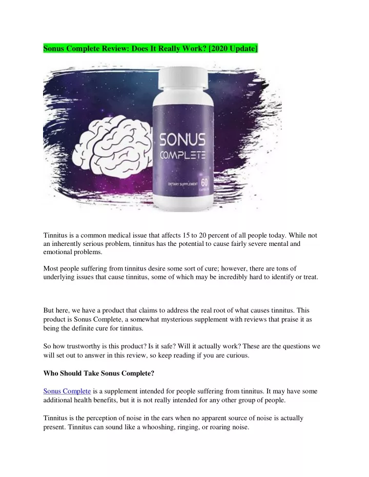 sonus complete review does it really work 2020