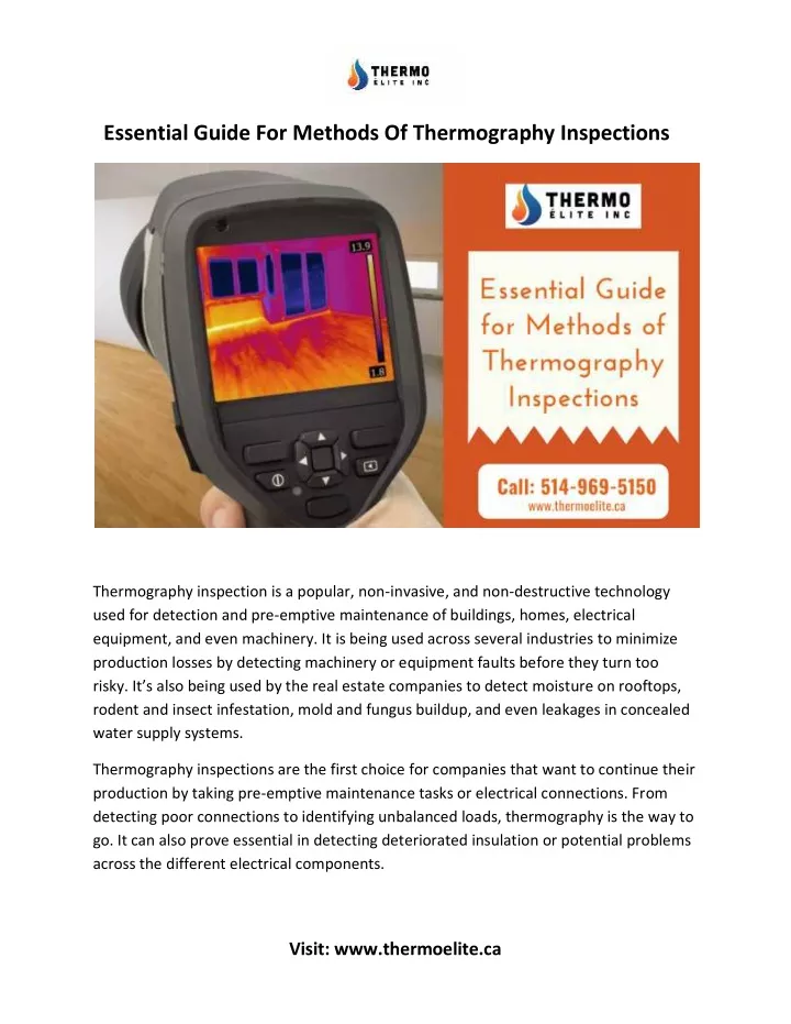 essential guide for methods of thermography