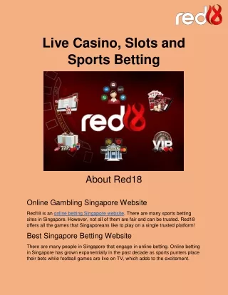 Live Casino, Slots and Sports Betting