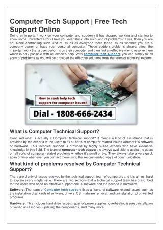 computer tech support free tech support online