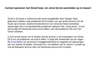 contact opnemen met gmail hulp om uitval