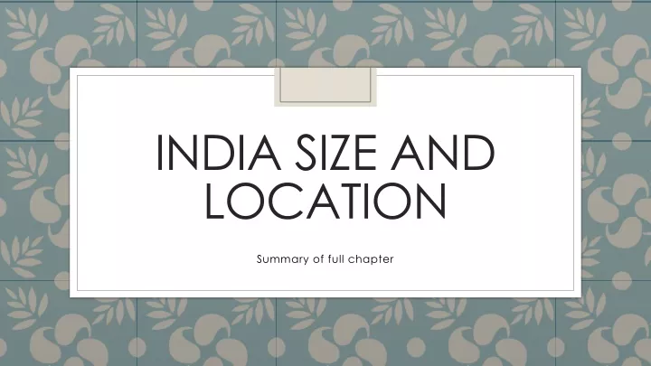 india size and location