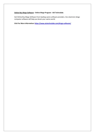 online buy bingo software online bingo program