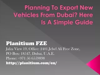 planning to export new vehicles from dubai here is a simple guide