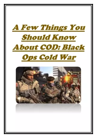 a few things you should know about cod black