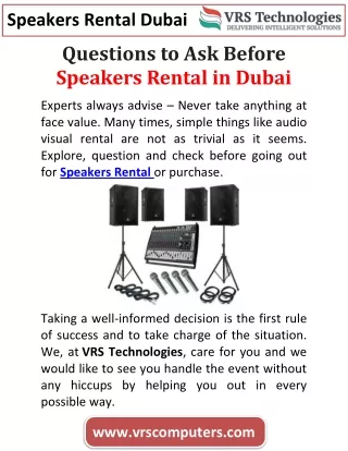speakers rental dubai