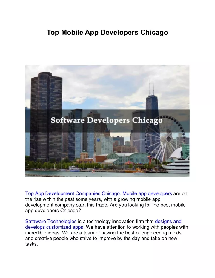 top mobile app developers chicago