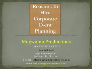 Reasons To Hire Corporate Event Planning