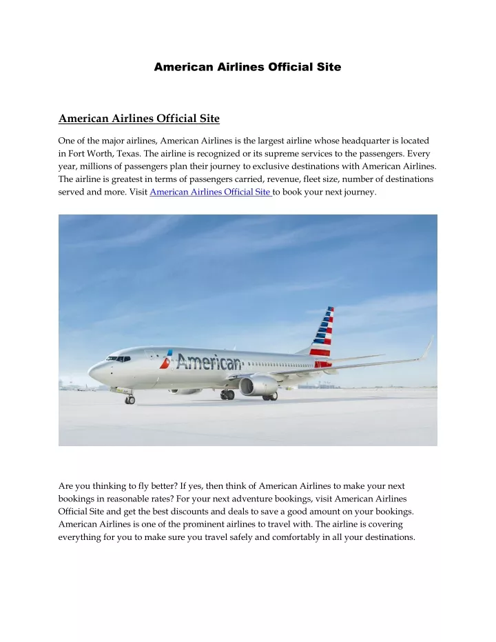 american airlines official site