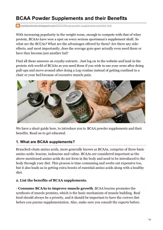 bcaa powder supplements and their benefits