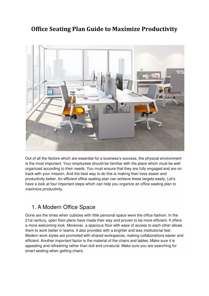 office seating plan guide to maximize productivity