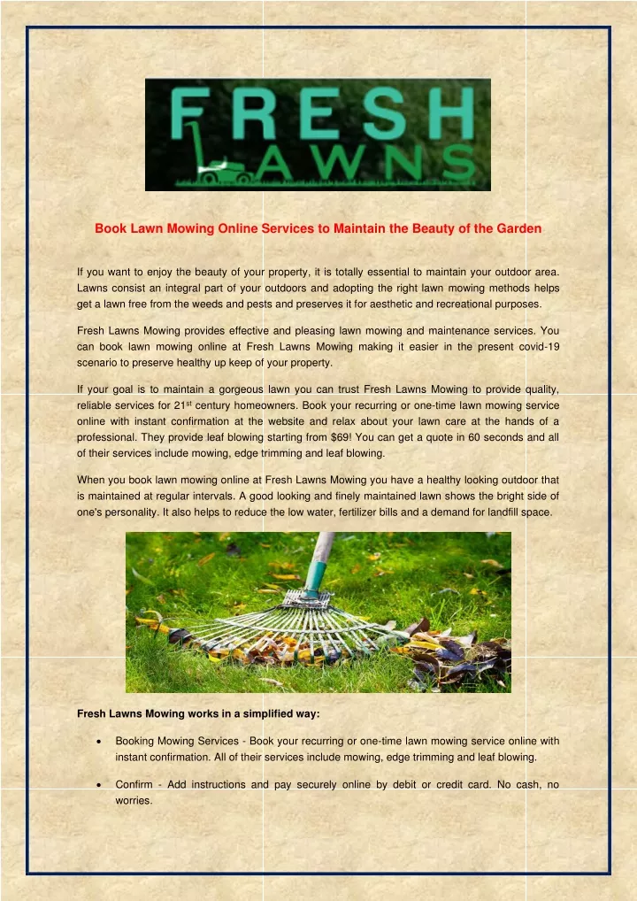 book lawn mowing online services to maintain