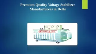 Premium Quality Voltage Stabilizer Manufacturers