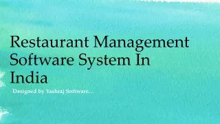 Restaurant Management Software System