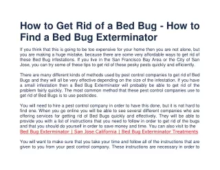 Bed Bug Exterminator San Jose