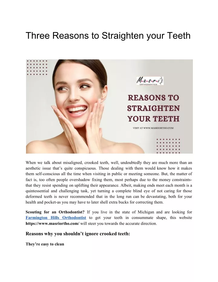 three reasons to straighten your teeth