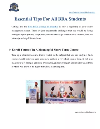 http www podarworldcollege org essential tips
