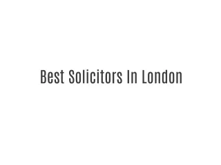 Best Conveyancing Solicitors In London