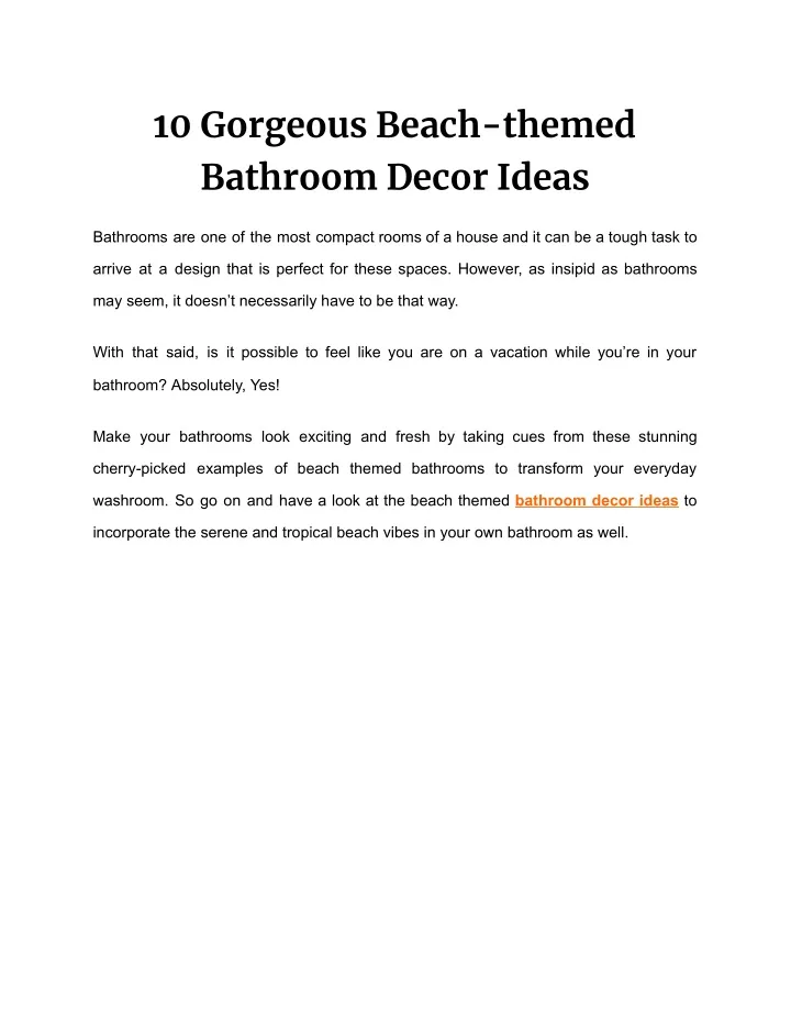 10 gorgeous beach themed bathroom decor ideas