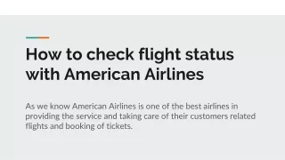 How to check flight status with American Airlines