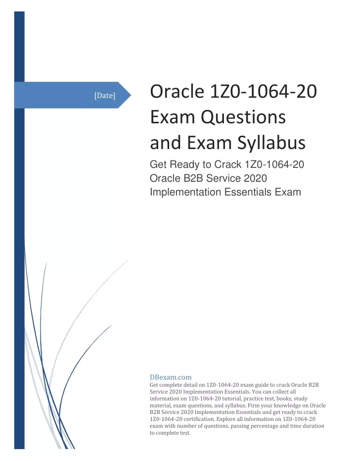 oracle 1z0 1064 20 exam questions and exam