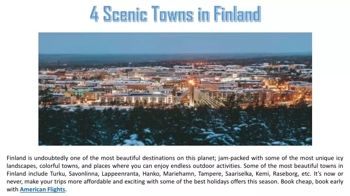 4 scenic towns in finland