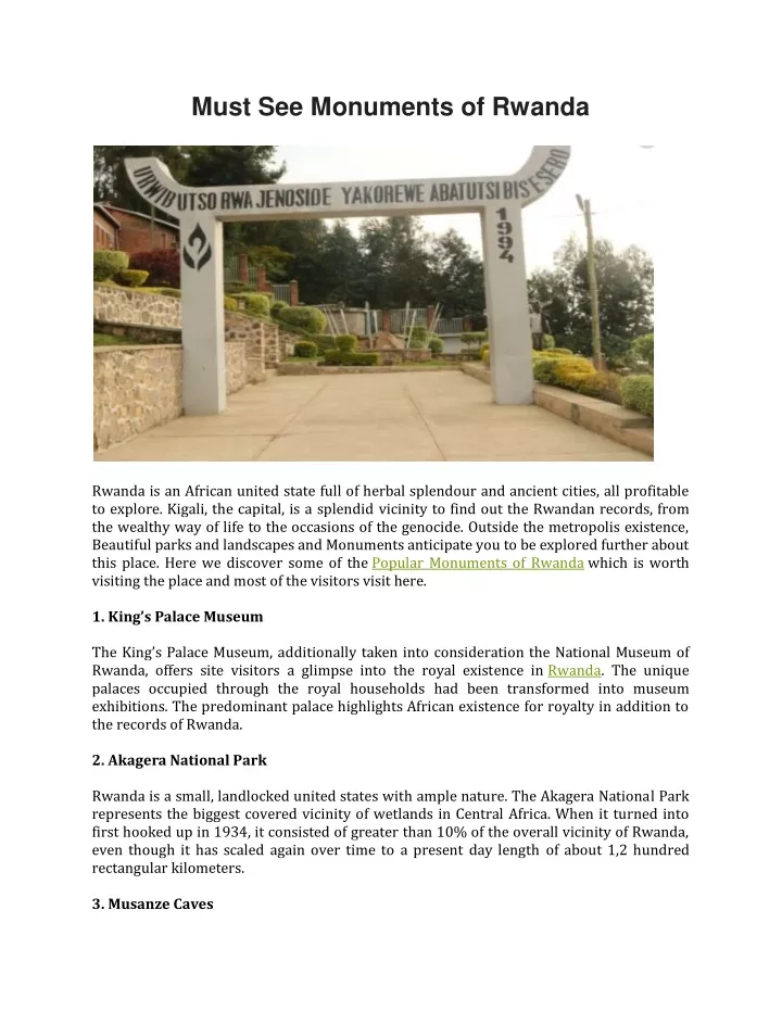 must see monuments of rwanda