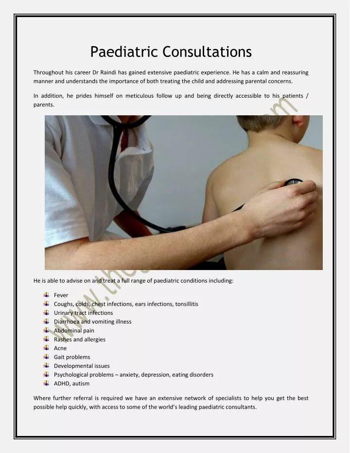 paediatric consultations