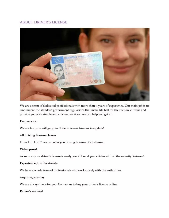 about driver s license