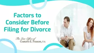 factors to consider before filing for divorce