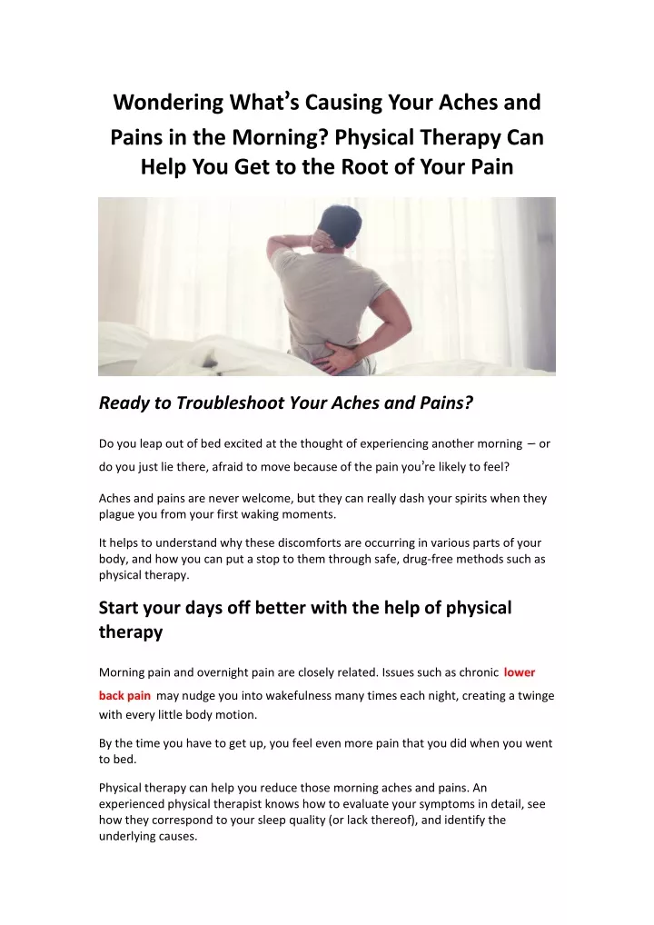 wondering what s causing your aches and pains