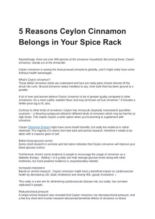 5 Reasons Ceylon Cinnamon Belongs in Your Spice Rack