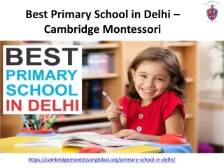 Best Primary School in Delhi  - Cambridge Montessori