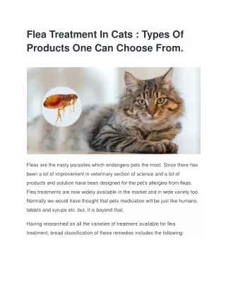 flea treatment in cats types of products