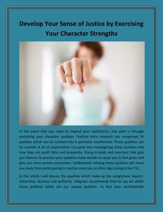 develop your sense of justice by exercising your