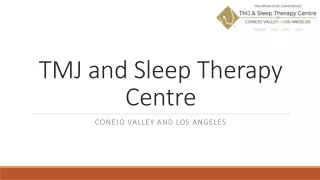 tmj and sleep therapy centre