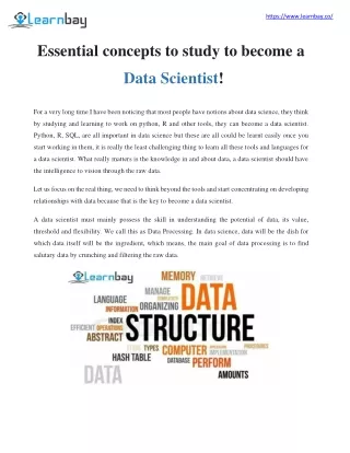 Essential concepts to study to become a Data Scientist!