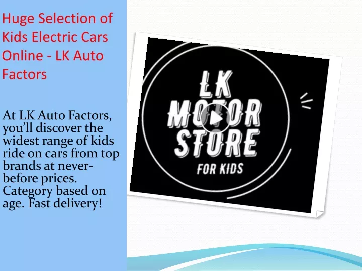 huge selection of kids electric cars online lk auto factors