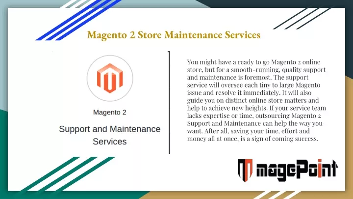magento 2 store maintenance services