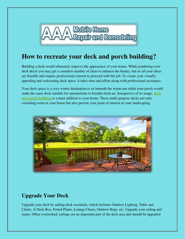 how to recreate your deck and porch building