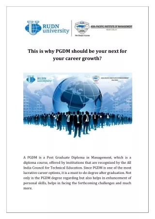 This is why PGDM should be your next for your career growth?